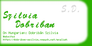 szilvia dobriban business card